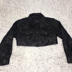 100% Genuine Leather Cropped Jacket. Grunge Punk